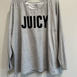 Juicy Couture Heather Gray Long Sleeve Shirt,2X,soft,loungewear,casual,sleepwear